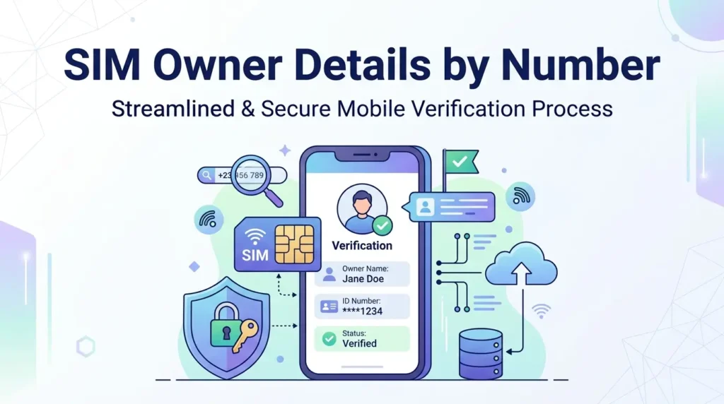 SIM owner details by number concept with secure mobile verification