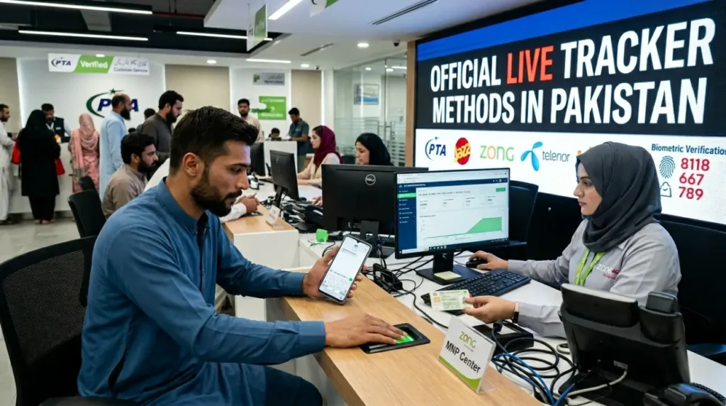 Live Tracker tool showing SIM count linked to CNIC