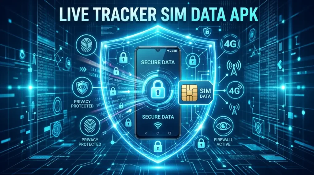 Live Tracker SIM Data APK download and installation process on an Android device using an APK file.